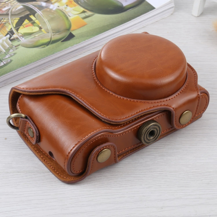 Full Body Camera PU Leather Case Bag with Strap for Samsung Galaxy Camera EK-GC100 / EK-GC110 / EK-GC200(Brown) - Leather Bag by buy2fix | Online Shopping UK | buy2fix