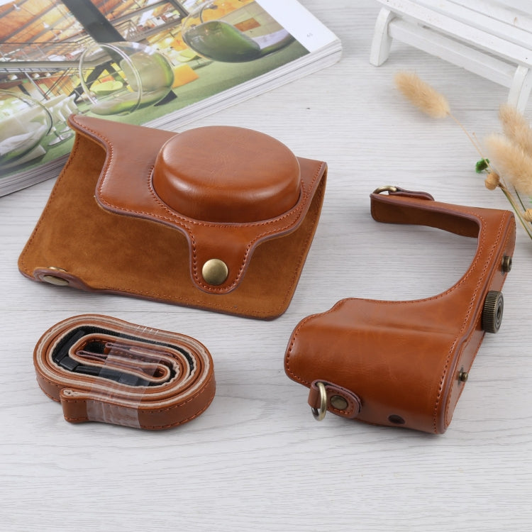 Full Body Camera PU Leather Case Bag with Strap for Samsung Galaxy Camera EK-GC100 / EK-GC110 / EK-GC200(Brown) - Leather Bag by buy2fix | Online Shopping UK | buy2fix