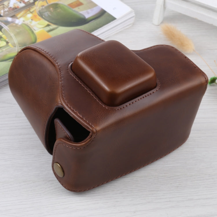 Full Body Camera PU Leather Case Bag with Strap for Olympus E-PL3 / E-PM1 (Coffee) - Leather Bag by buy2fix | Online Shopping UK | buy2fix