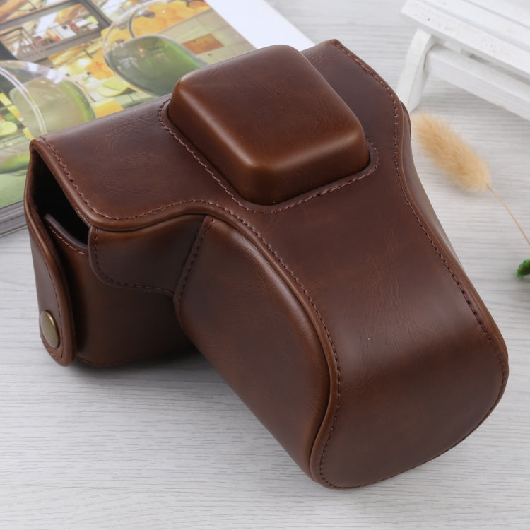 Full Body Camera PU Leather Case Bag with Strap for Olympus E-PL3 / E-PM1 (Coffee) - Leather Bag by buy2fix | Online Shopping UK | buy2fix