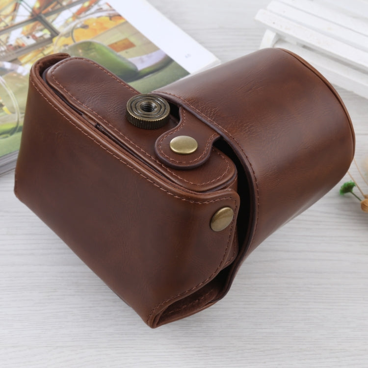 Full Body Camera PU Leather Case Bag with Strap for Olympus E-PL3 / E-PM1 (Coffee) - Leather Bag by buy2fix | Online Shopping UK | buy2fix
