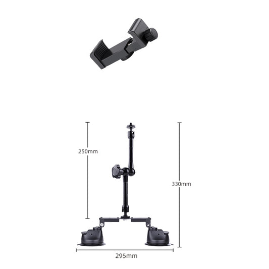Dual-leg Suction Cup Articulating Friction Magic Arm Phone Clamp Mount (Black) - Holder by buy2fix | Online Shopping UK | buy2fix