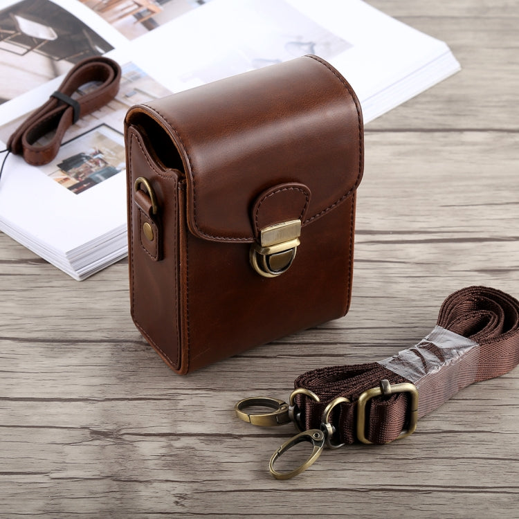 Full Body Camera Buckle Lock PU Leather Case Bag with Hand Strap & Neck Strap for Canon G7X II / G9X Mark II, Sony RX100 / M2(Coffee) by buy2fix