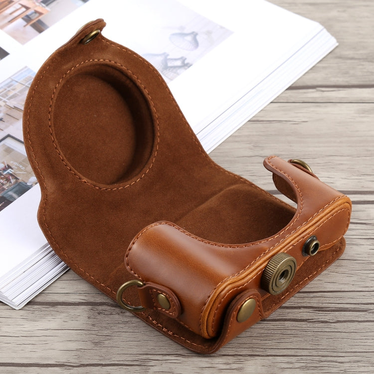 Full Body Camera PU Leather Case Bag with Strap for Sony DSC-HX90(Brown) - Leather Bag by buy2fix | Online Shopping UK | buy2fix