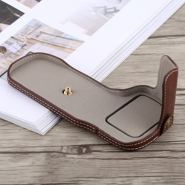 1/4 inch Thread PU Leather Camera Half Case Base for Canon EOS 5D Mark IV / 5D Mark III(Coffee) - Half Case by buy2fix | Online Shopping UK | buy2fix
