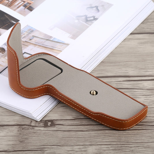 1/4 inch Thread PU Leather Camera Half Case Base for Canon EOS 5D Mark IV / 5D Mark III(Brown) - Half Case by buy2fix | Online Shopping UK | buy2fix