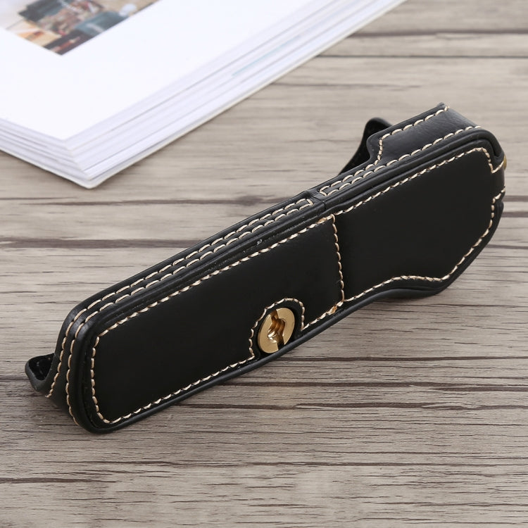 1/4 inch Thread PU Leather Camera Half Case Base for Olympus EM5 / EM5 Mark II (Black) - Half Case by buy2fix | Online Shopping UK | buy2fix