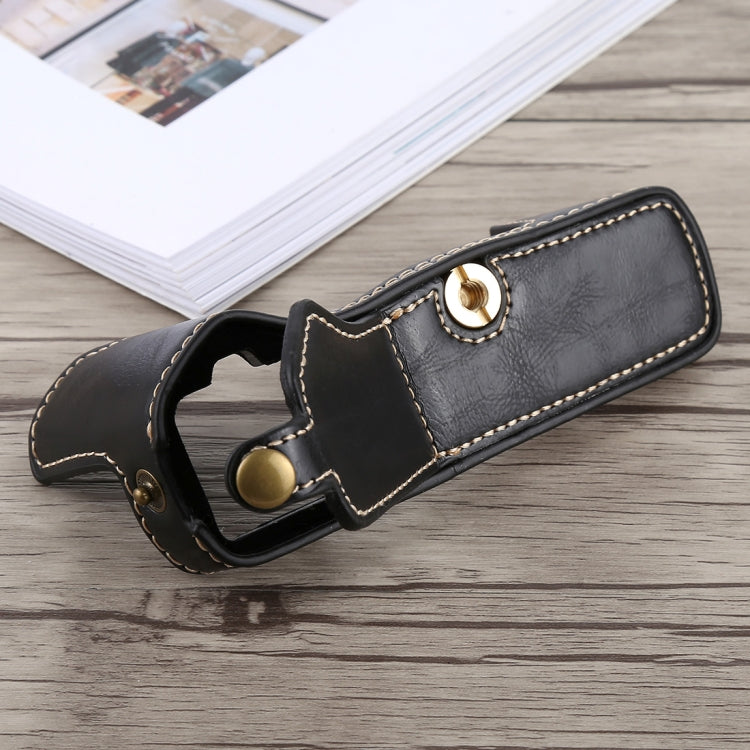 1/4 inch Thread PU Leather Camera Half Case Base for Olympus EM5 / EM5 Mark II (Black) - Half Case by buy2fix | Online Shopping UK | buy2fix
