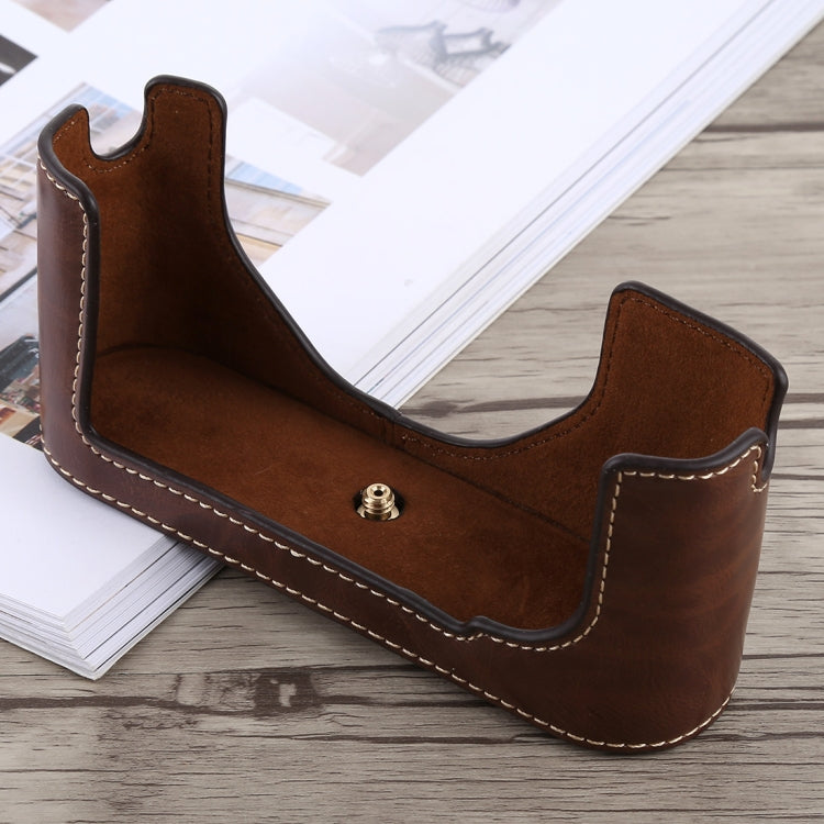 1/4 inch Thread PU Leather Camera Half Case Base for Leica M9 (Coffee) - Half Case by buy2fix | Online Shopping UK | buy2fix