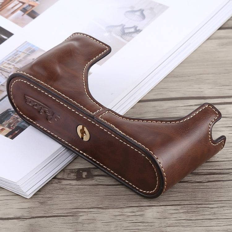 1/4 inch Thread PU Leather Camera Half Case Base for Leica M9 (Coffee) - Half Case by buy2fix | Online Shopping UK | buy2fix