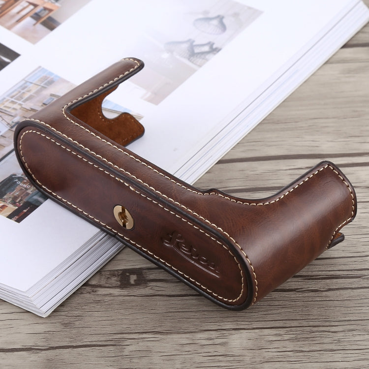 1/4 inch Thread PU Leather Camera Half Case Base for Leica M9 (Coffee) - Half Case by buy2fix | Online Shopping UK | buy2fix
