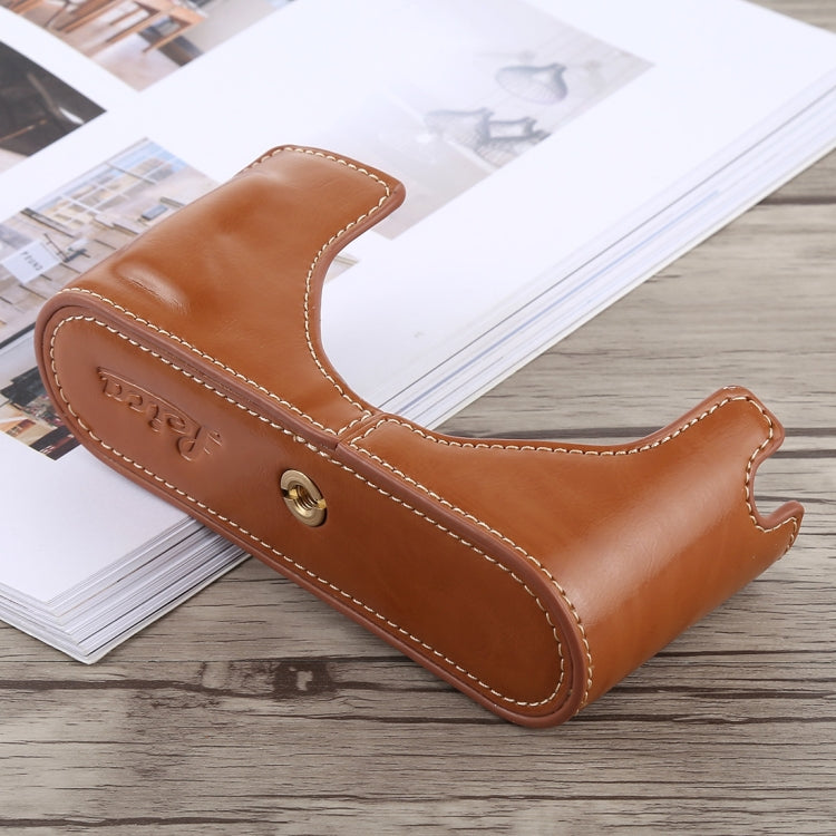 1/4 inch Thread PU Leather Camera Half Case Base for Leica M9 (Brown) - Half Case by buy2fix | Online Shopping UK | buy2fix