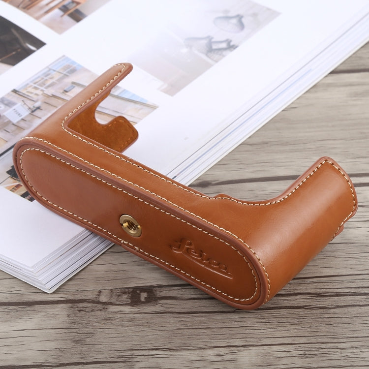 1/4 inch Thread PU Leather Camera Half Case Base for Leica M9 (Brown) - Half Case by buy2fix | Online Shopping UK | buy2fix