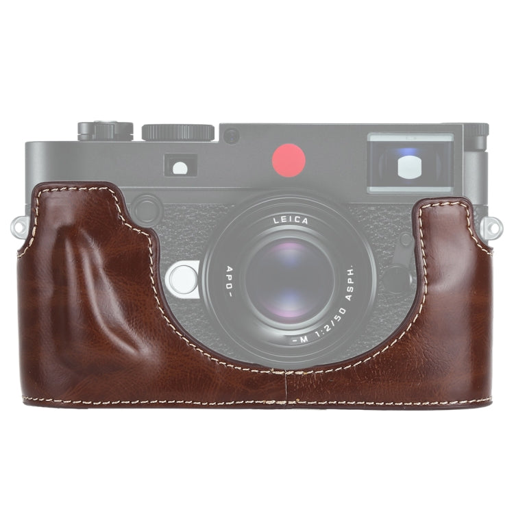 1/4 inch Thread PU Leather Camera Half Case Base for Leica M10 (Coffee) - Half Case by buy2fix | Online Shopping UK | buy2fix