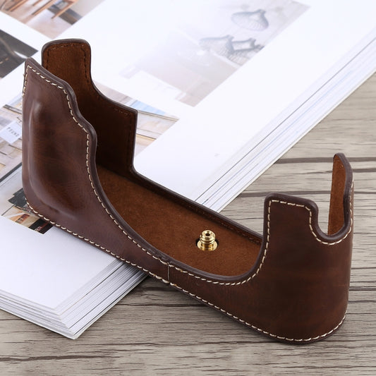 1/4 inch Thread PU Leather Camera Half Case Base for Leica M10 (Coffee) - Half Case by buy2fix | Online Shopping UK | buy2fix