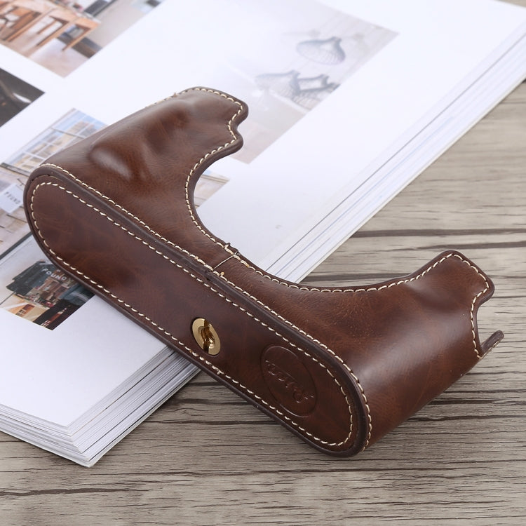 1/4 inch Thread PU Leather Camera Half Case Base for Leica M10 (Coffee) - Half Case by buy2fix | Online Shopping UK | buy2fix