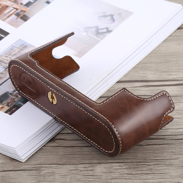 1/4 inch Thread PU Leather Camera Half Case Base for Leica M10 (Coffee) - Half Case by buy2fix | Online Shopping UK | buy2fix