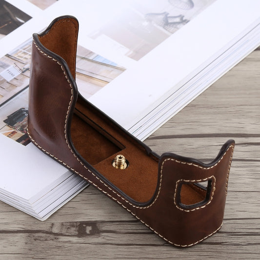 1/4 inch Thread PU Leather Camera Half Case Base for FUJIFILM X100F (Coffee) - Half Case by buy2fix | Online Shopping UK | buy2fix