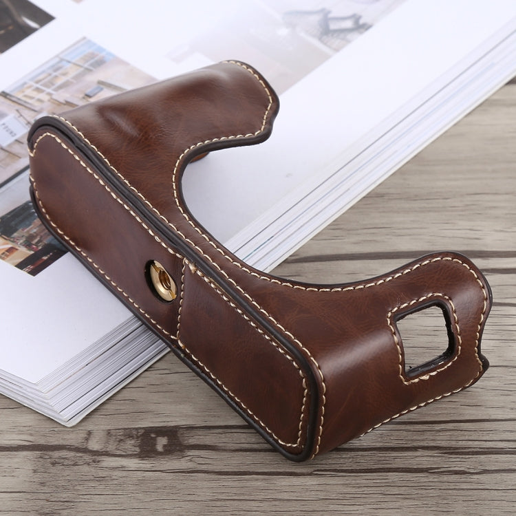 1/4 inch Thread PU Leather Camera Half Case Base for FUJIFILM X100F (Coffee) - Half Case by buy2fix | Online Shopping UK | buy2fix