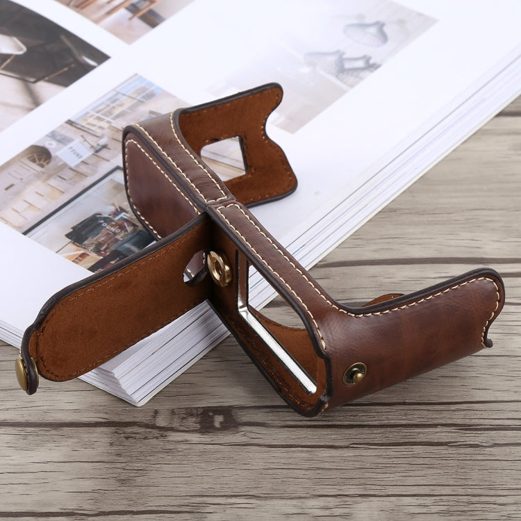 1/4 inch Thread PU Leather Camera Half Case Base for FUJIFILM X100F (Coffee) - Half Case by buy2fix | Online Shopping UK | buy2fix