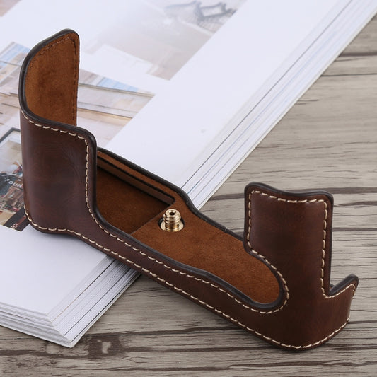 1/4 inch Thread PU Leather Camera Half Case Base for FUJIFILM X-T10 / X-T20 (Coffee) - Half Case by buy2fix | Online Shopping UK | buy2fix