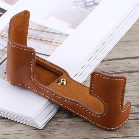 1/4 inch Thread PU Leather Camera Half Case Base for FUJIFILM X-T10 / X-T20 (Brown) - Half Case by buy2fix | Online Shopping UK | buy2fix