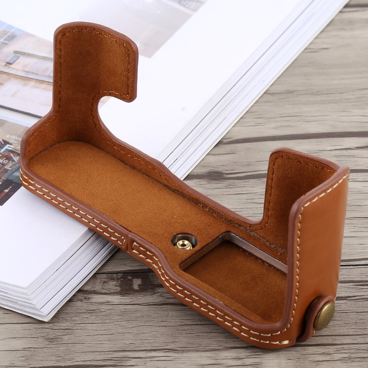 1/4 inch Thread PU Leather Camera Half Case Base for FUJIFILM X-T10 / X-T20 (Brown) - Half Case by buy2fix | Online Shopping UK | buy2fix