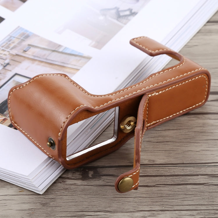 1/4 inch Thread PU Leather Camera Half Case Base for FUJIFILM X-T10 / X-T20 (Brown) - Half Case by buy2fix | Online Shopping UK | buy2fix