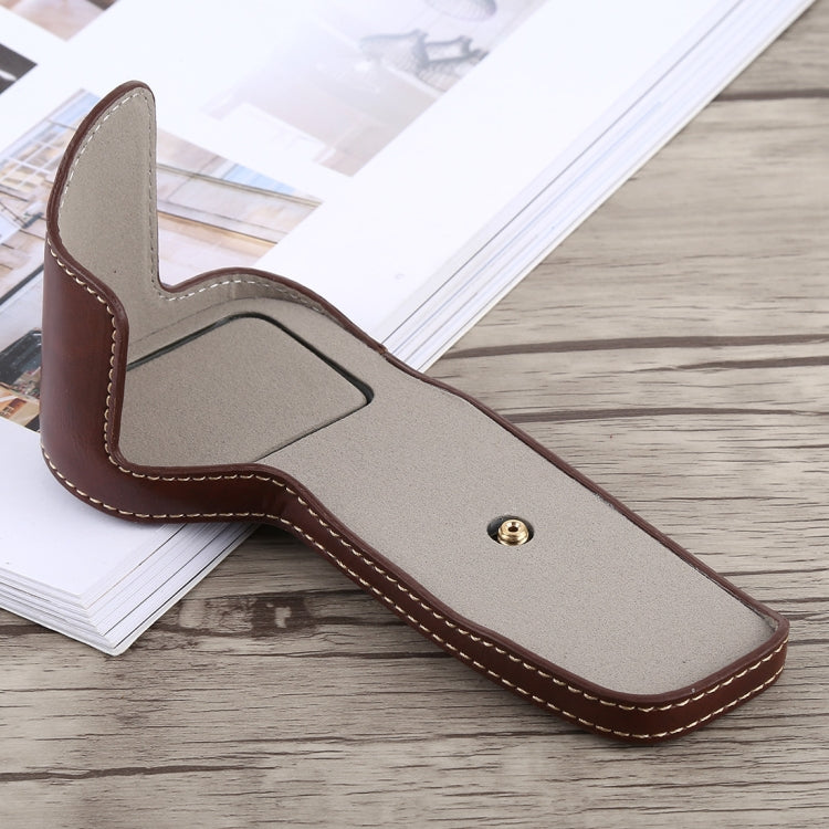 1/4 inch Thread PU Leather Camera Half Case Base for Canon EOS 6D / 6D Mark II (Coffee) - Half Case by buy2fix | Online Shopping UK | buy2fix