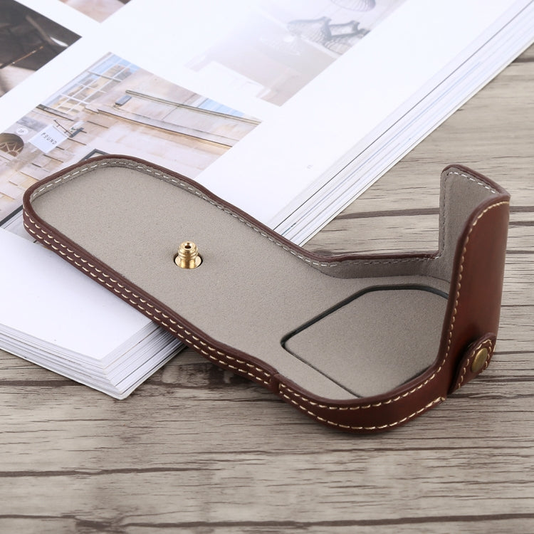 1/4 inch Thread PU Leather Camera Half Case Base for Canon EOS 6D / 6D Mark II (Coffee) - Half Case by buy2fix | Online Shopping UK | buy2fix