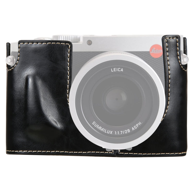 1/4 inch Thread PU Leather Camera Half Case Base for Leica Q (Typ 116)(Black) - Half Case by buy2fix | Online Shopping UK | buy2fix
