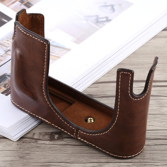1/4 inch Thread PU Leather Camera Half Case Base for Leica Q (Typ 116)(Coffee) - Half Case by buy2fix | Online Shopping UK | buy2fix