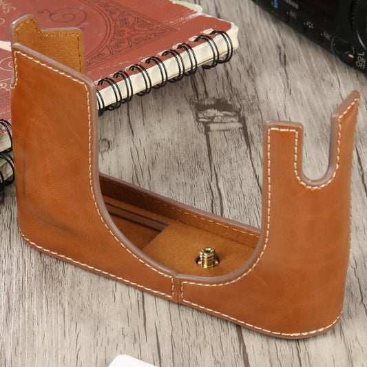 1/4 inch Thread PU Leather Camera Half Case Base for Leica Q (Typ 116)(Brown) - Half Case by buy2fix | Online Shopping UK | buy2fix