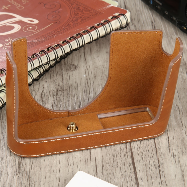 1/4 inch Thread PU Leather Camera Half Case Base for Leica Q (Typ 116)(Brown) - Half Case by buy2fix | Online Shopping UK | buy2fix