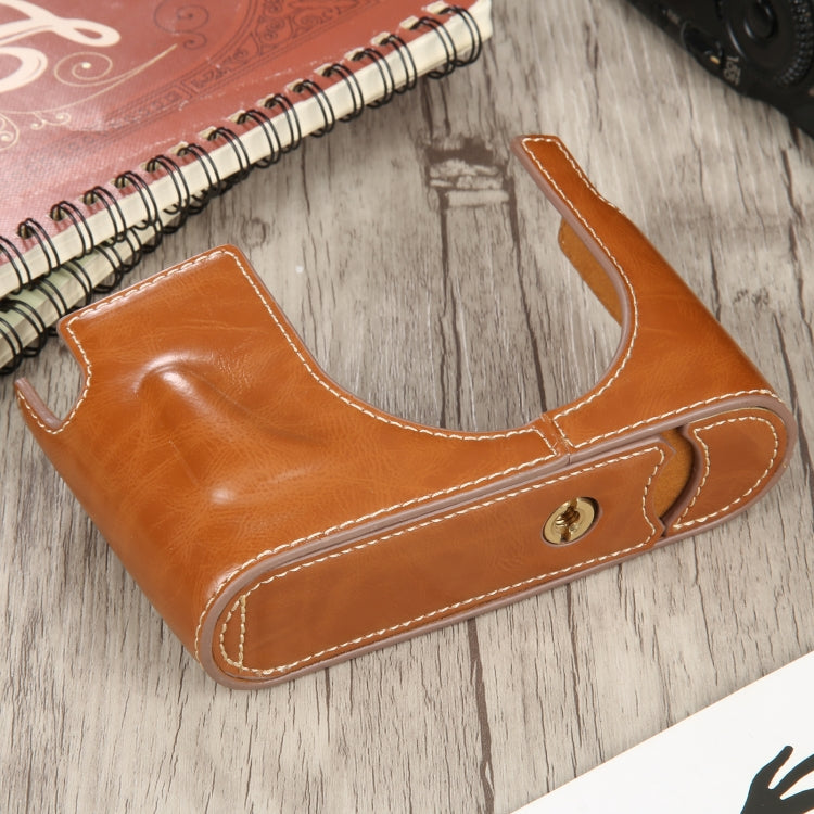 1/4 inch Thread PU Leather Camera Half Case Base for Leica Q (Typ 116)(Brown) - Half Case by buy2fix | Online Shopping UK | buy2fix