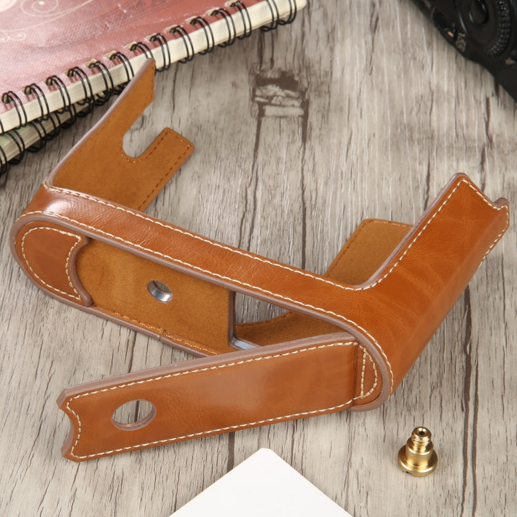 1/4 inch Thread PU Leather Camera Half Case Base for Leica Q (Typ 116)(Brown) - Half Case by buy2fix | Online Shopping UK | buy2fix