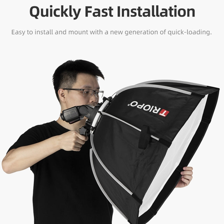 TRIOPO KS55 55cm Speedlite Flash Octagon Parabolic Softbox Diffuser with Bracket Mount Handle - by TRIOPO | Online Shopping UK | buy2fix