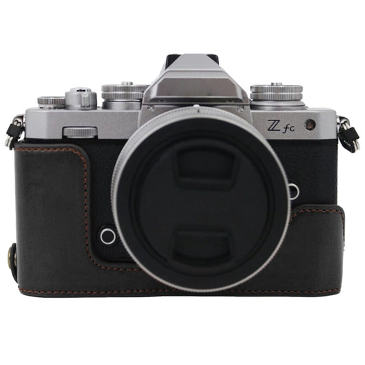 1/4 inch Thread PU Leather Camera Half Case Base for Nikon Z fc (Black) - Half Case by buy2fix | Online Shopping UK | buy2fix