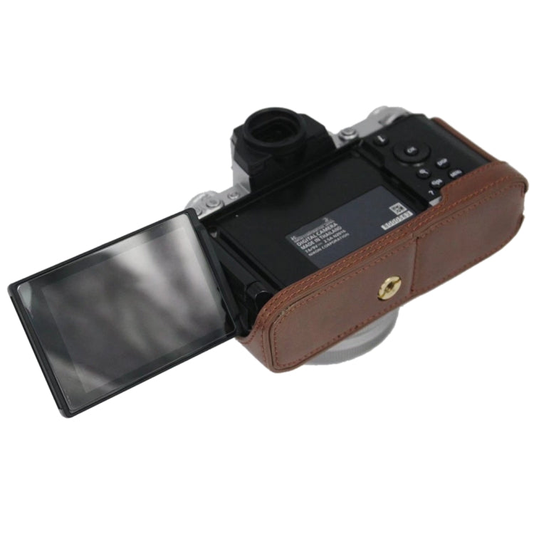 1/4 inch Thread PU Leather Camera Half Case Base for Nikon Z fc (Brown) by buy2fix