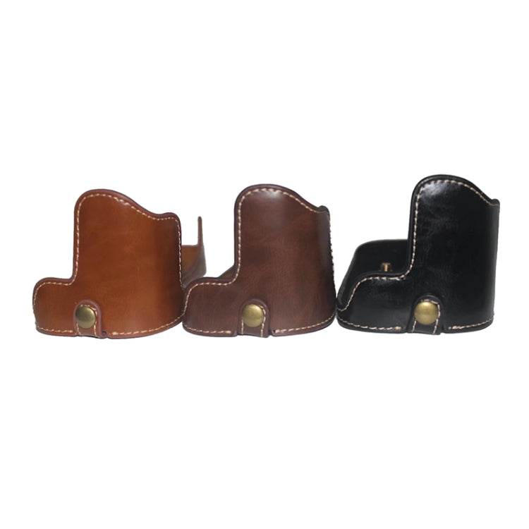 1/4 inch Thread PU Leather Camera Half Case Base for Canon EOS 80D / 70D(Coffee) - Half Case by buy2fix | Online Shopping UK | buy2fix