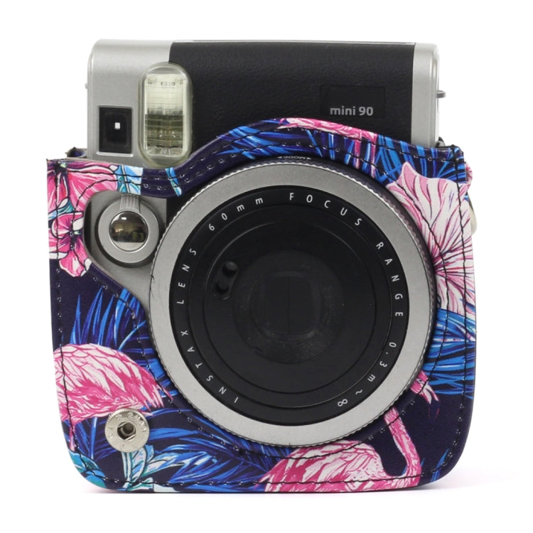Flamingo Pattern PU Leather Protective Camera Case Bag For FUJIFILM Instax Mini90 Camera - Leather Bag by buy2fix | Online Shopping UK | buy2fix