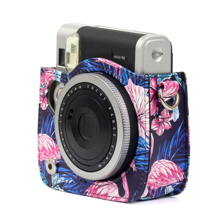 Flamingo Pattern PU Leather Protective Camera Case Bag For FUJIFILM Instax Mini90 Camera - Leather Bag by buy2fix | Online Shopping UK | buy2fix