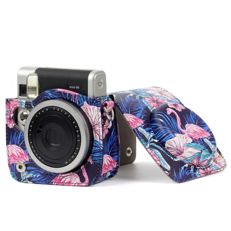 Flamingo Pattern PU Leather Protective Camera Case Bag For FUJIFILM Instax Mini90 Camera - Leather Bag by buy2fix | Online Shopping UK | buy2fix
