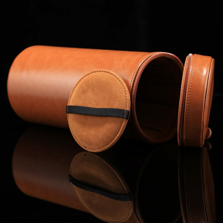 Extra Large Lens Case Zippered PU Leather Pouch Box for DSLR Camera Lens, Size: 24.5*10.5*10.5cm(Brown) - Lens Bag by buy2fix | Online Shopping UK | buy2fix
