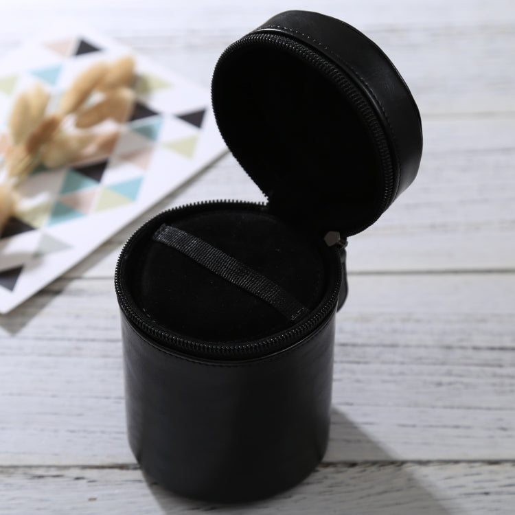 Medium Lens Case Zippered PU Leather Pouch Box for DSLR Camera Lens, Size: 13x9x9cm(Black) - Lens Bag by buy2fix | Online Shopping UK | buy2fix