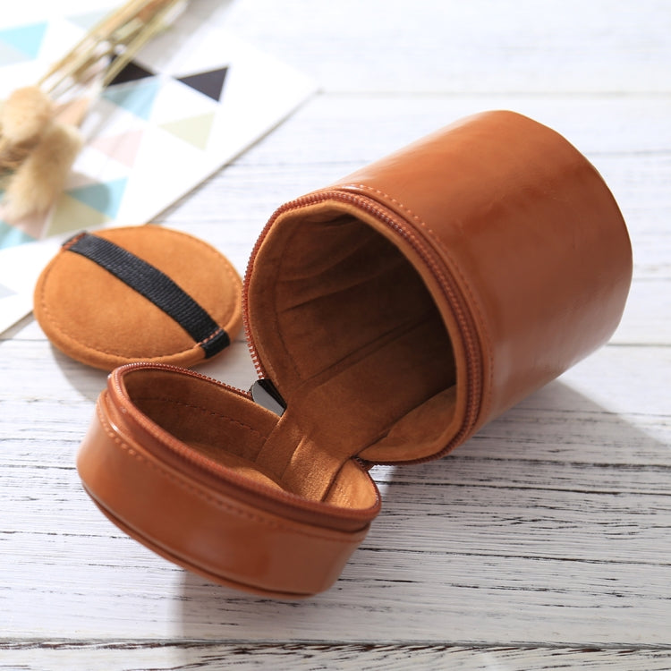 Small Lens Case Zippered PU Leather Pouch Box for DSLR Camera Lens, Size: 11x8x8cm(Brown) - Lens Bag by buy2fix | Online Shopping UK | buy2fix