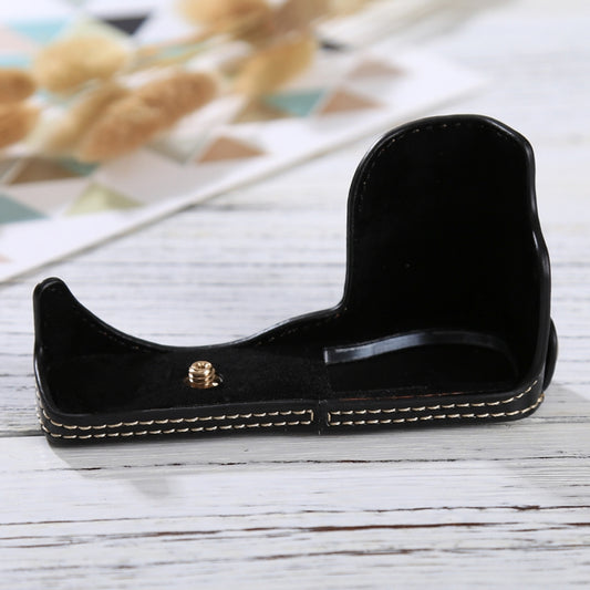 1/4 inch Thread PU Leather Camera Half Case Base for Sony ILCE-5100 / A5100(Black) - Half Case by buy2fix | Online Shopping UK | buy2fix