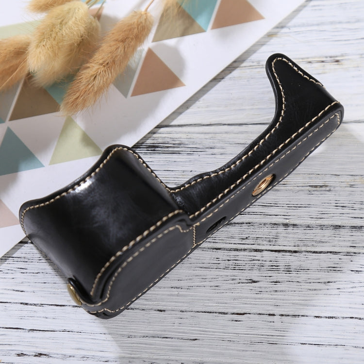 1/4 inch Thread PU Leather Camera Half Case Base for Sony ILCE-6000 / A6000(Black) - Half Case by buy2fix | Online Shopping UK | buy2fix