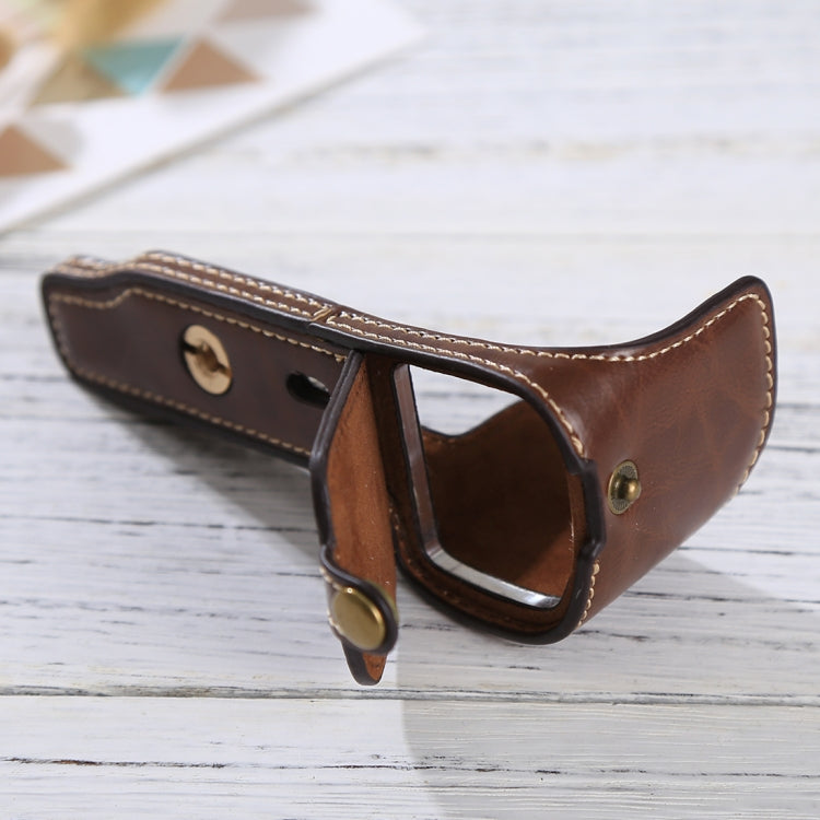 1/4 inch Thread PU Leather Camera Half Case Base for Sony ILCE-6000 / A6000(Coffee) - Half Case by buy2fix | Online Shopping UK | buy2fix