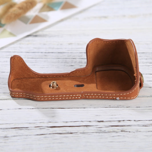 1/4 inch Thread PU Leather Camera Half Case Base for Sony ILCE-6000 / A6000(Brown) - Half Case by buy2fix | Online Shopping UK | buy2fix